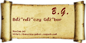 Bánóczy Gábor névjegykártya