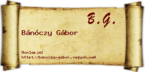 Bánóczy Gábor névjegykártya