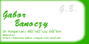 gabor banoczy business card